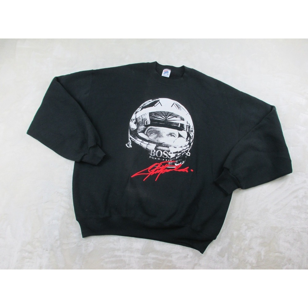 Vintage Emerson Fittipaldi Sweater Mens Extra Large Black Hugo Boss Signature* View 2